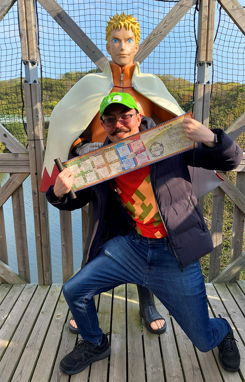 Naruto statue waiting at the end of the labyrinth